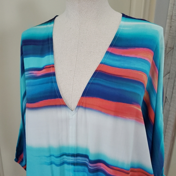 Vix Paula Hermanny Swimwear Cover-Up Kay Short Dress Al Mare Print S - Picture 4 of 11